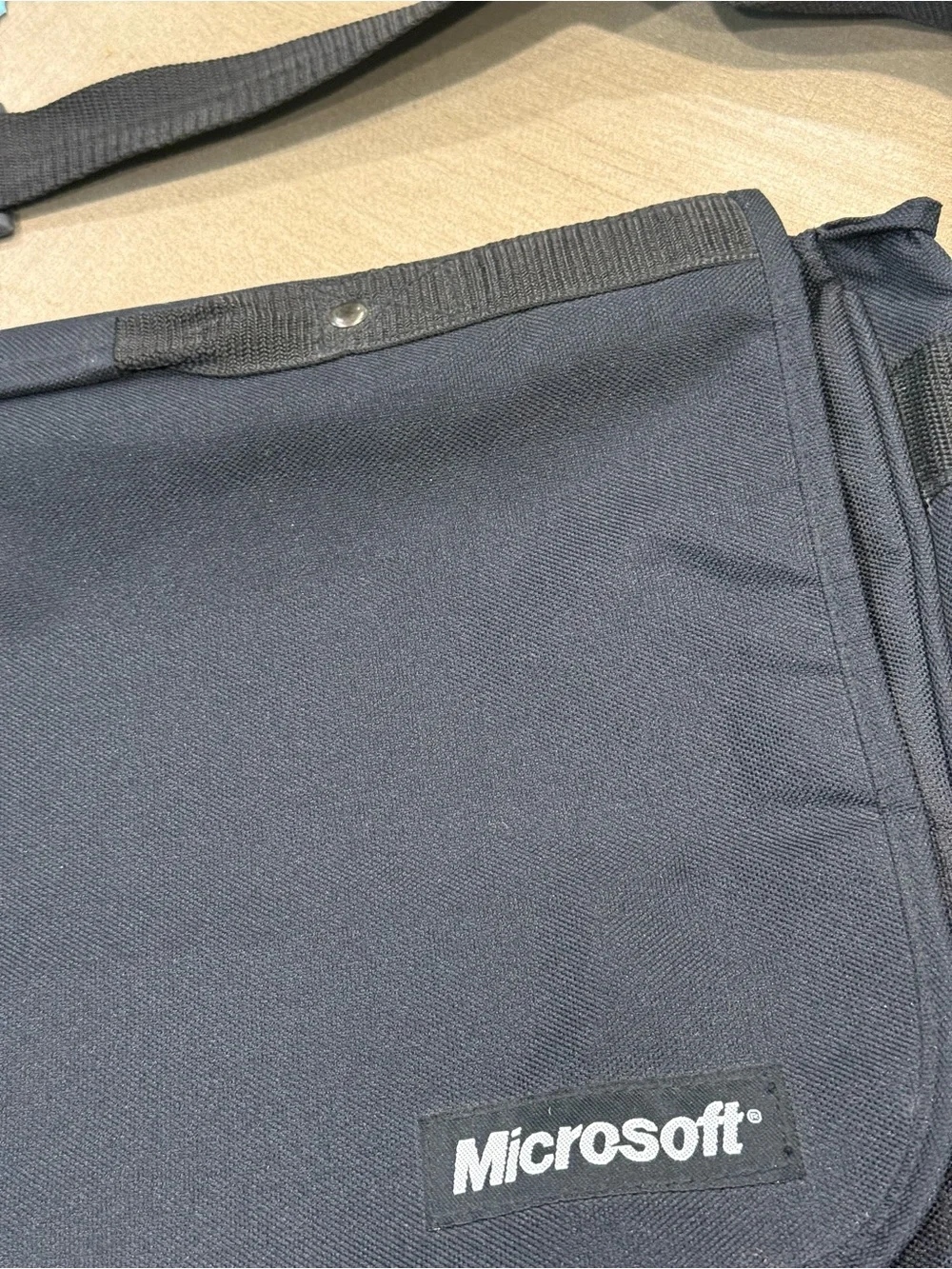 Microsoft Black Canvas VTG Lap Top Bag Shoulder Strap Satchel Vintage Promo Tech